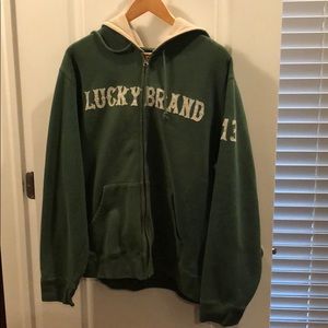 Lucky Brand Sweatshirt Green & Tan XXL